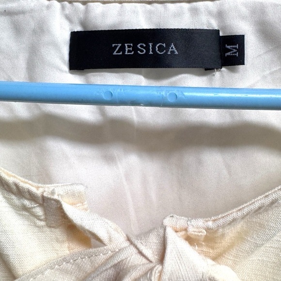 Cream Dream: ZESICA Tie-Front Babydoll Long-Sleeve Top - Medium Marvel! 🌟 NWOT - Picture 9 of 12